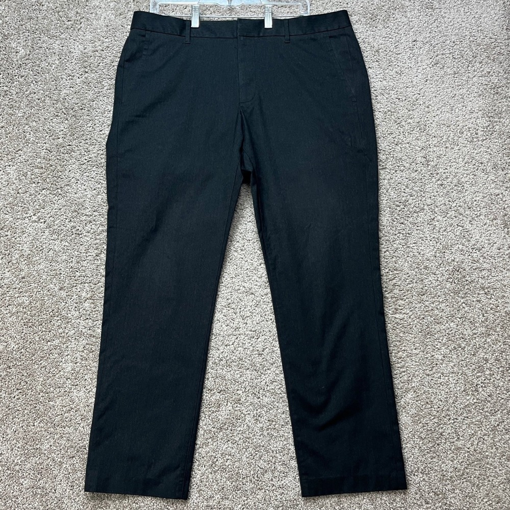 Bonobos Weekday Warrior Pants Mens 36x30 Black Herringbone Stretch Waistband EUC